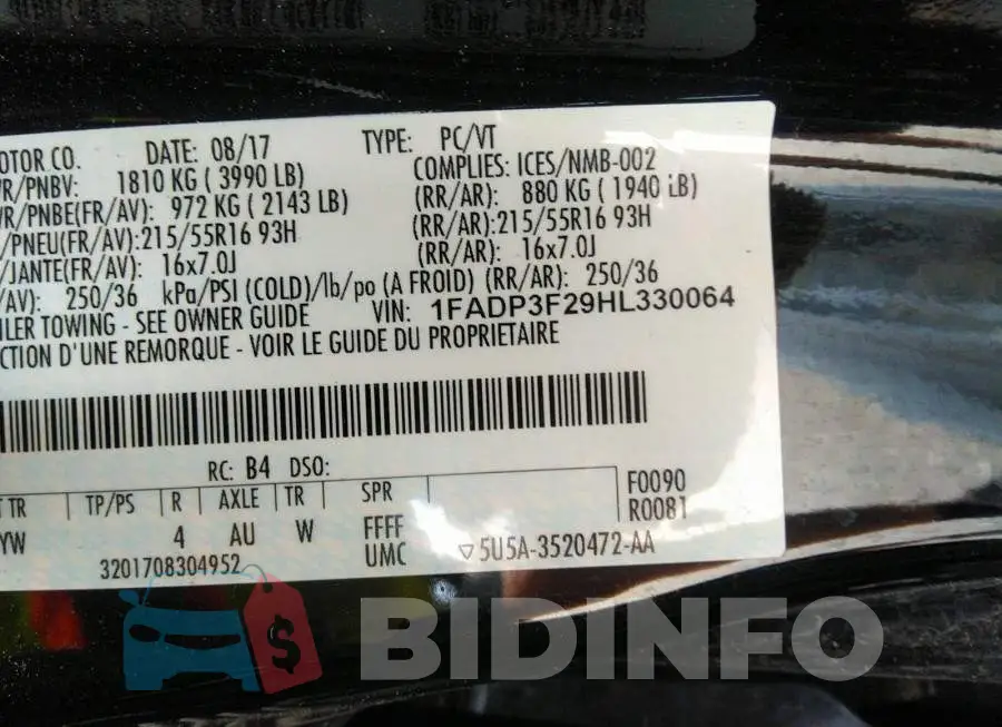 1FADP3F29HL330064 Photo# 9