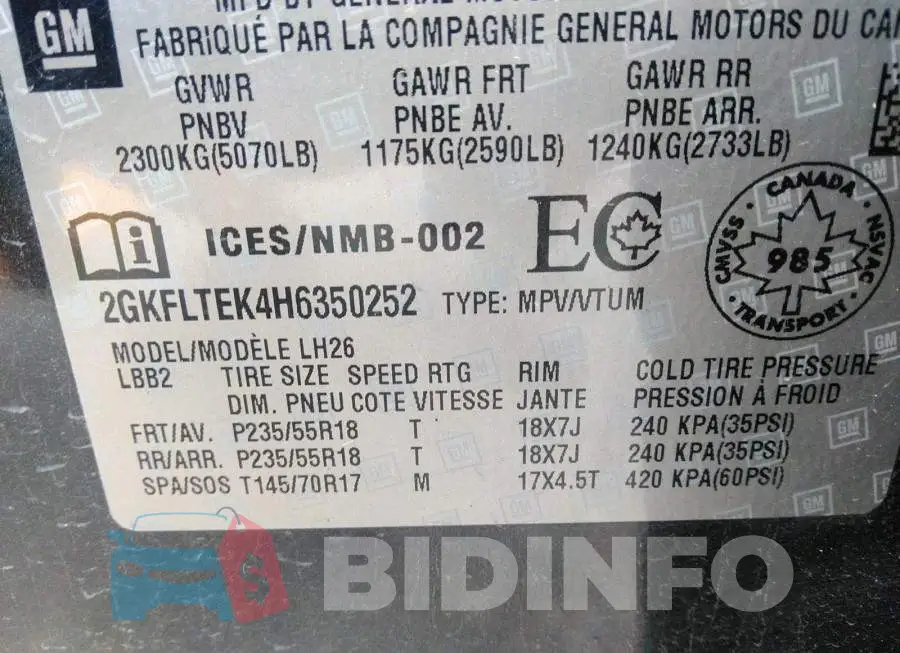 2GKFLTEK4H6350252 Photo# 9