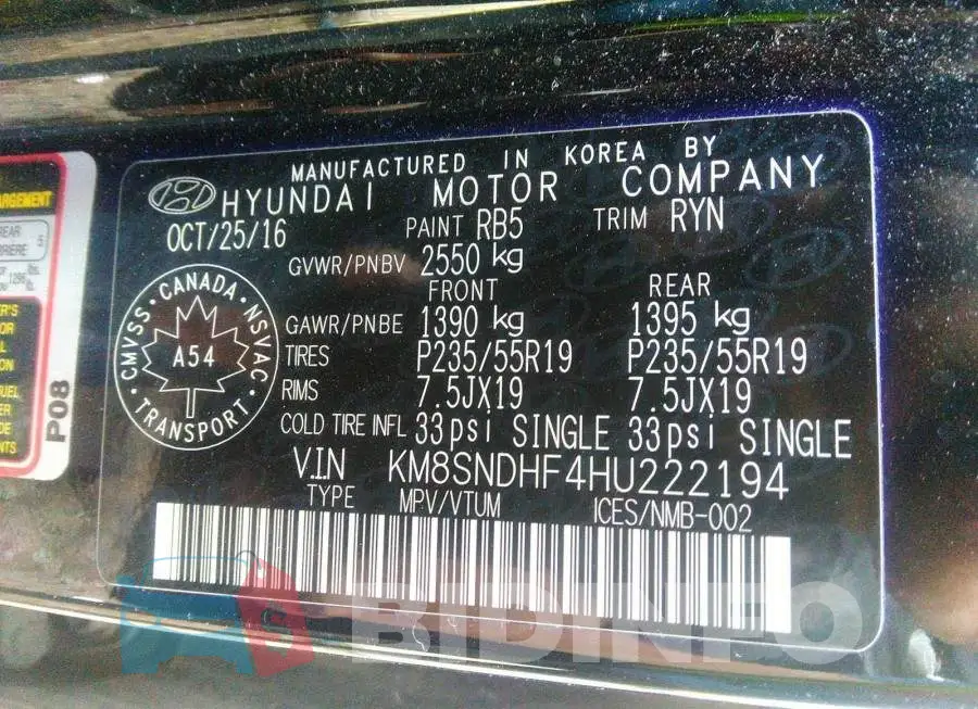 KM8SNDHF4HU222194 Photo# 9
