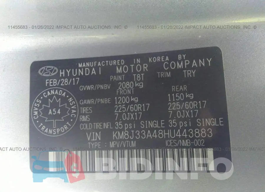 KM8J33A48HU443883 Photo# 9