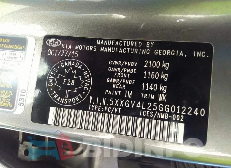 5XXGV4L25GG012240 Photo# 9