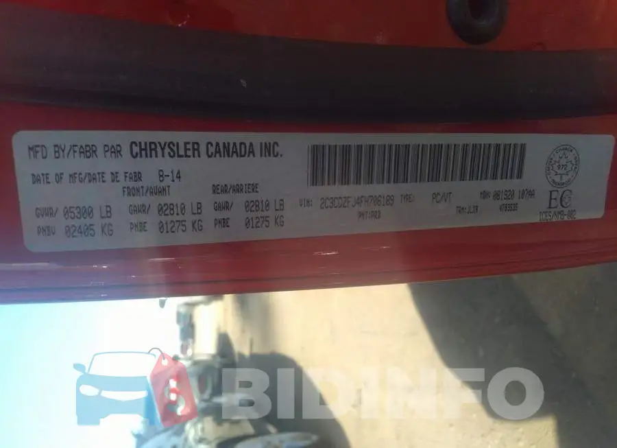 2C3CDZFJ4FH706189 Photo# 9