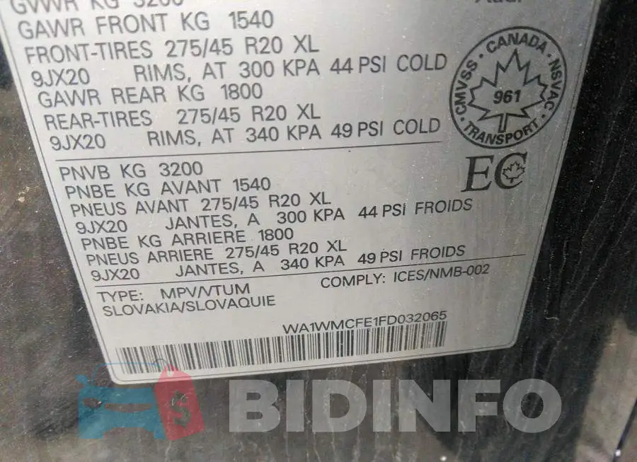 WA1WMCFE1FD032065 Photo# 9