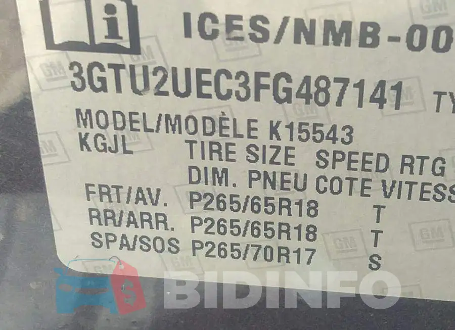 3GTU2UEC3FG487141 Photo# 9