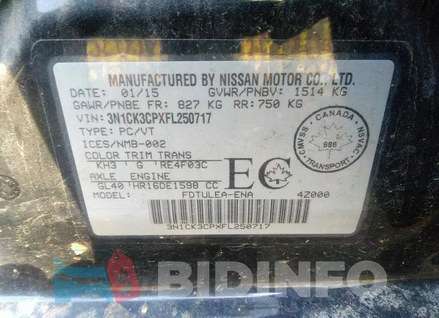 3N1CK3CPXFL250717 Photo# 9
