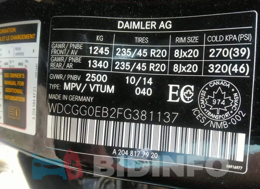 WDCGG0EB2FG381137 Photo# 9