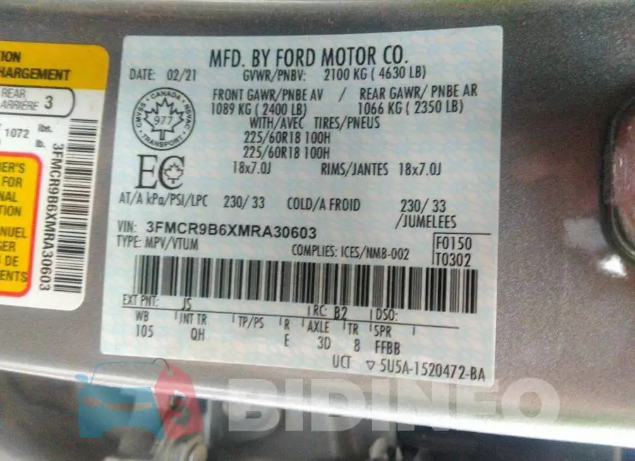 3FMCR9B6XMRA30603 Photo# 9