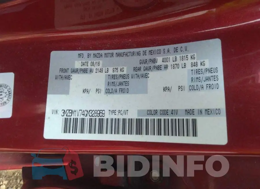 3MZBM1V74GM328969 Photo# 9