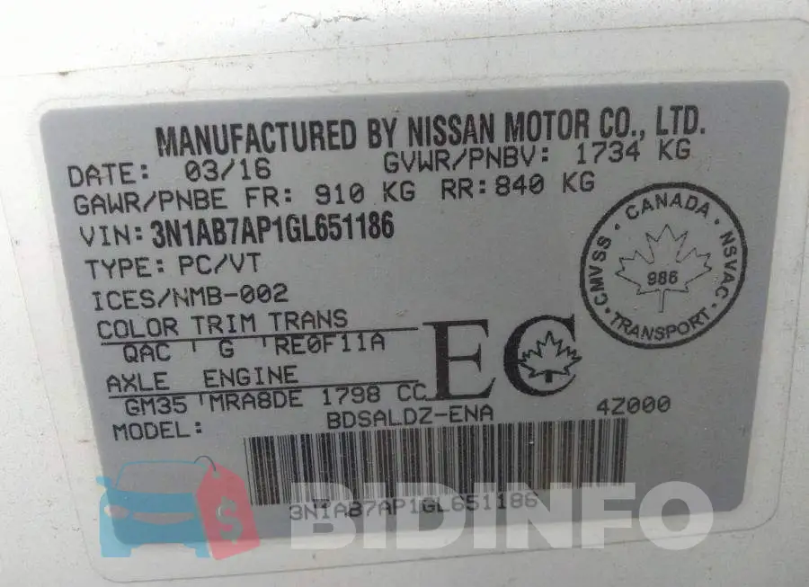 3N1AB7AP1GL651186 Photo# 9