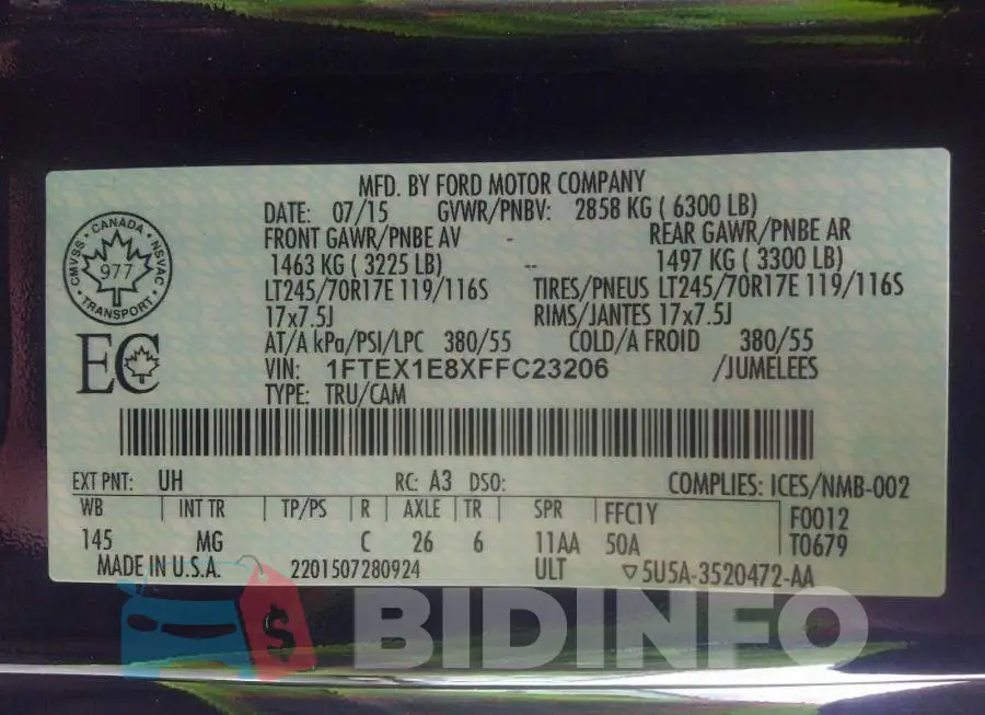1FTEX1E8XFFC23206 Photo# 9