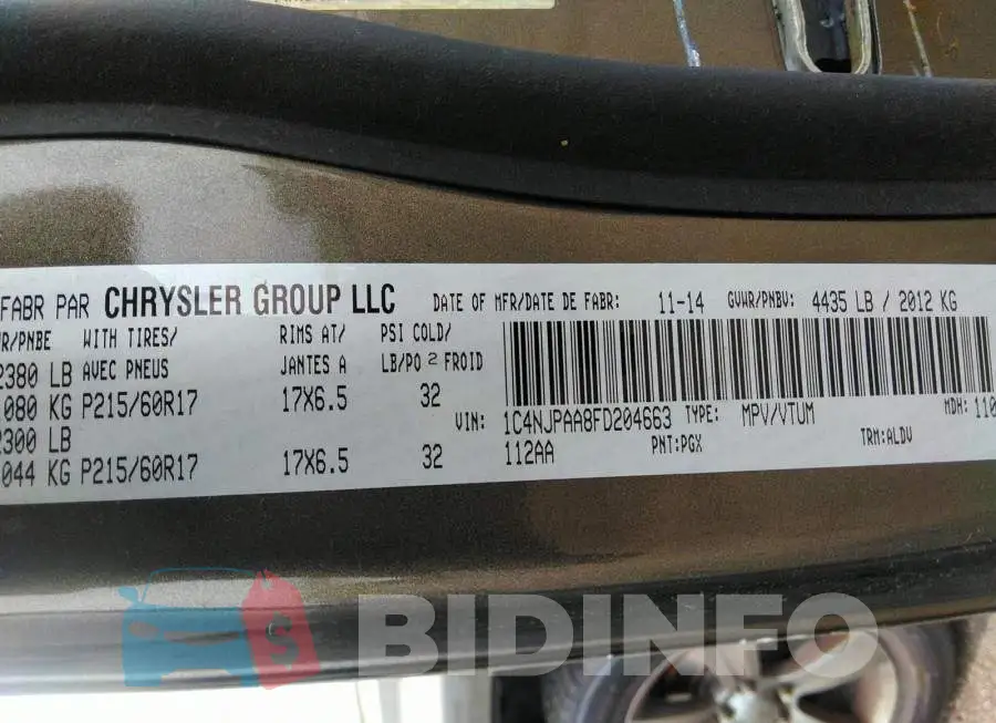 1C4NJPAA8FD204663 Photo# 9