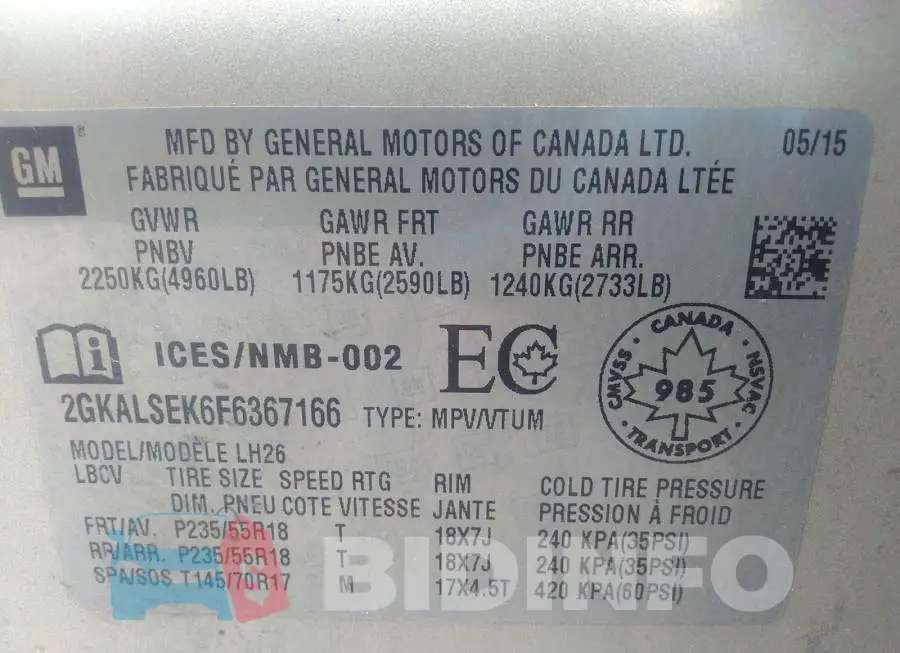 2GKALSEK6F6367166 Photo# 9