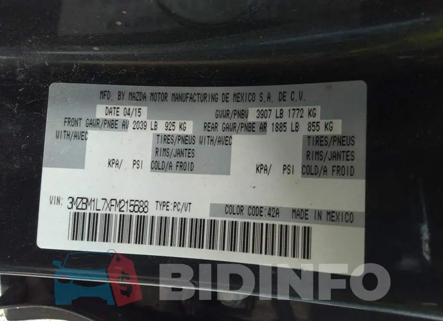 3MZBM1L7XFM215688 Photo# 9
