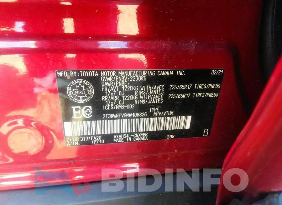2T3RWRFV9MW108826 Photo# 9
