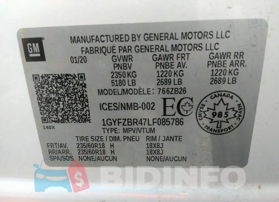 1GYFZBR47LF085786 Photo# 9