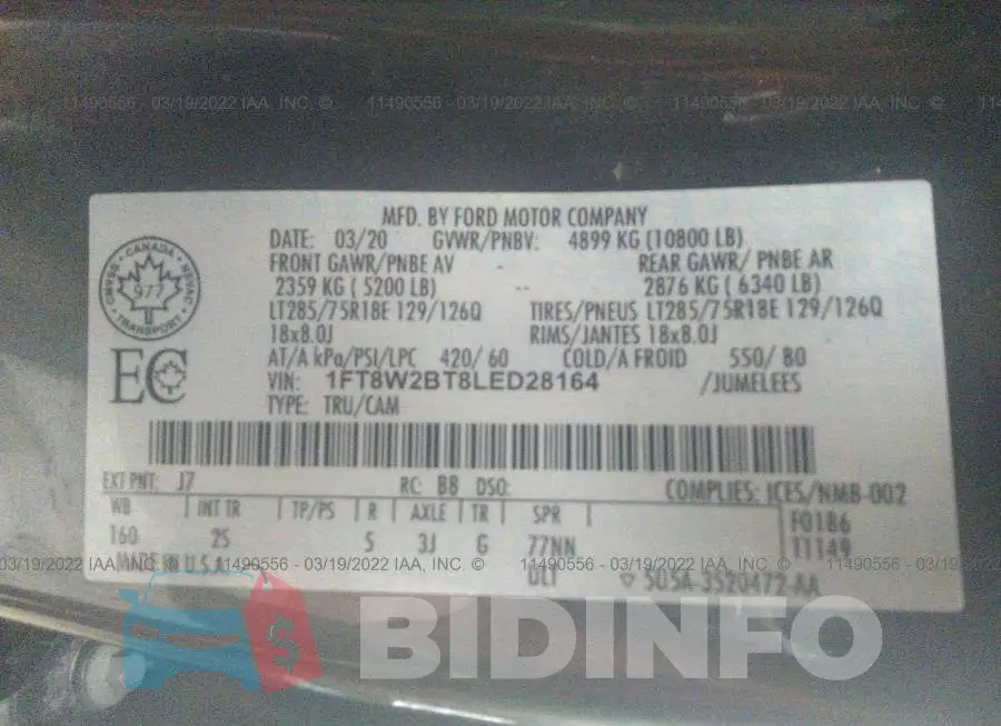 1FT8W2BT8LED28164 Photo# 9