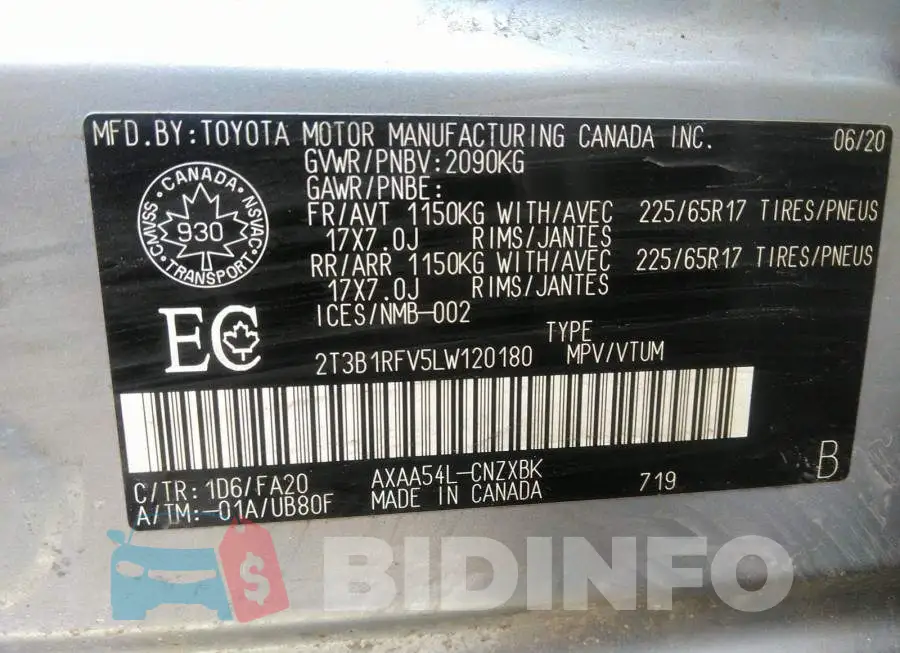 2T3B1RFV5LW120180 Photo# 9