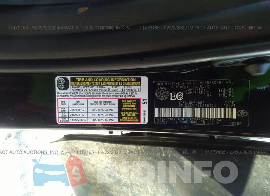 4T1G11AK3LU968121 Photo# 9