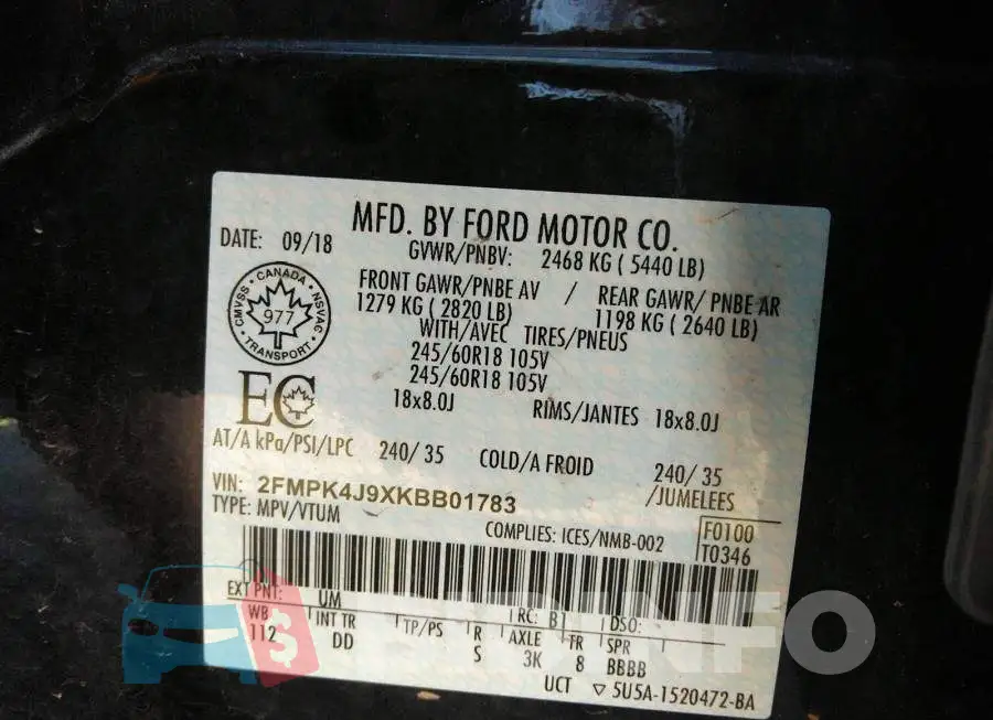 2FMPK4J9XKBB01783 Photo# 9