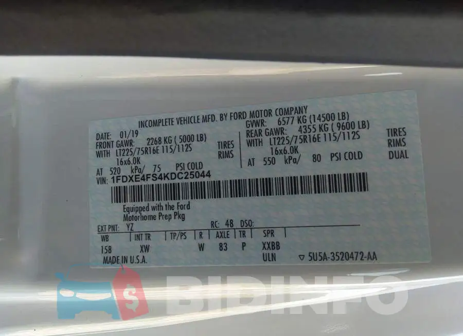 1FDXE4FS4KDC25044 Photo# 9