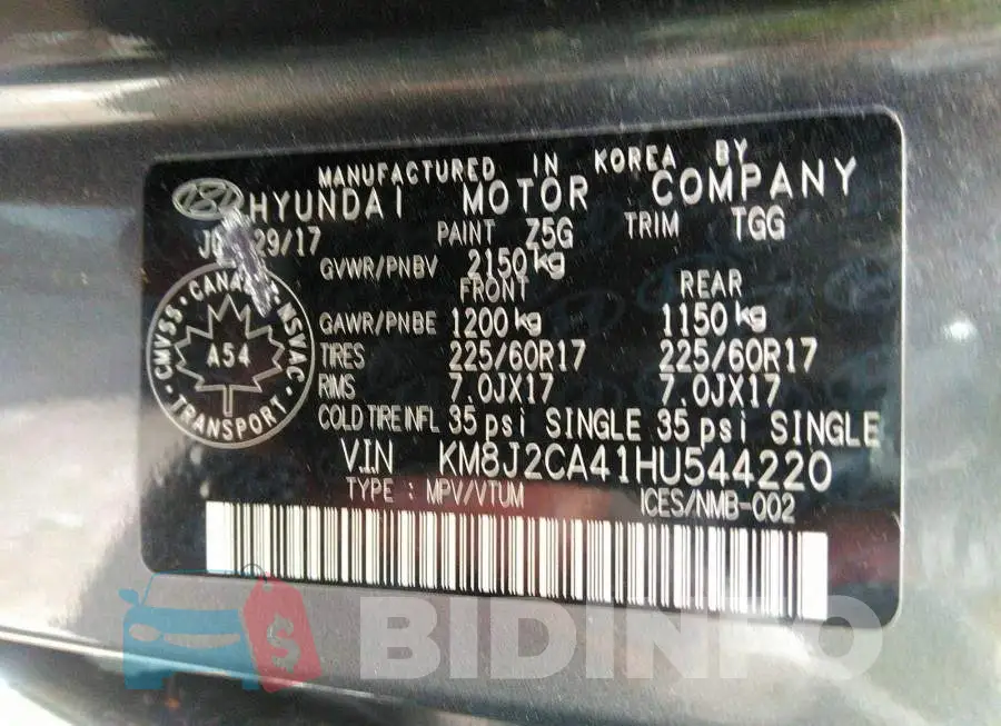 KM8J2CA41HU544220 Photo# 9