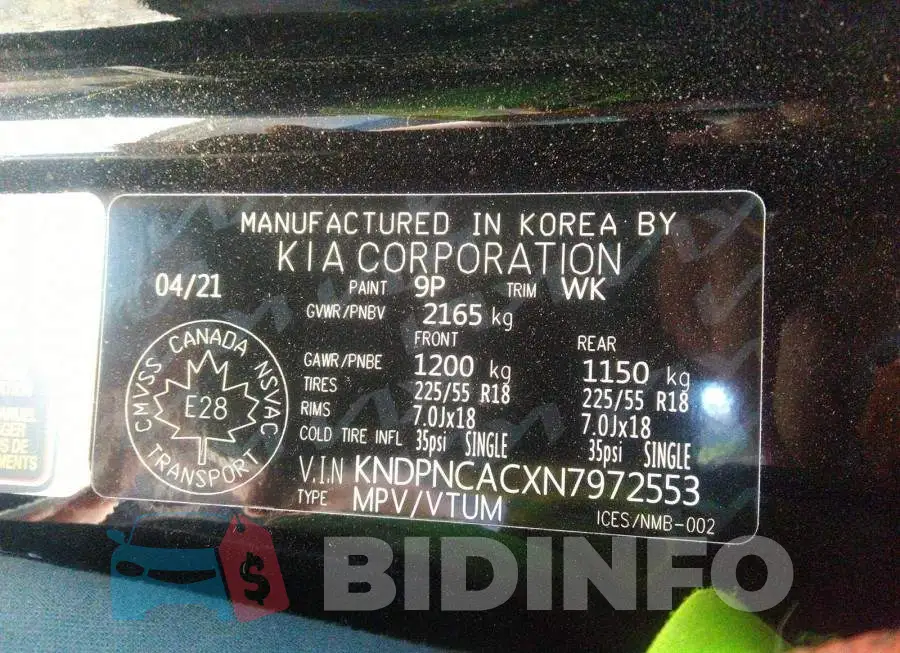 KNDPNCACXN7972553 Photo# 9