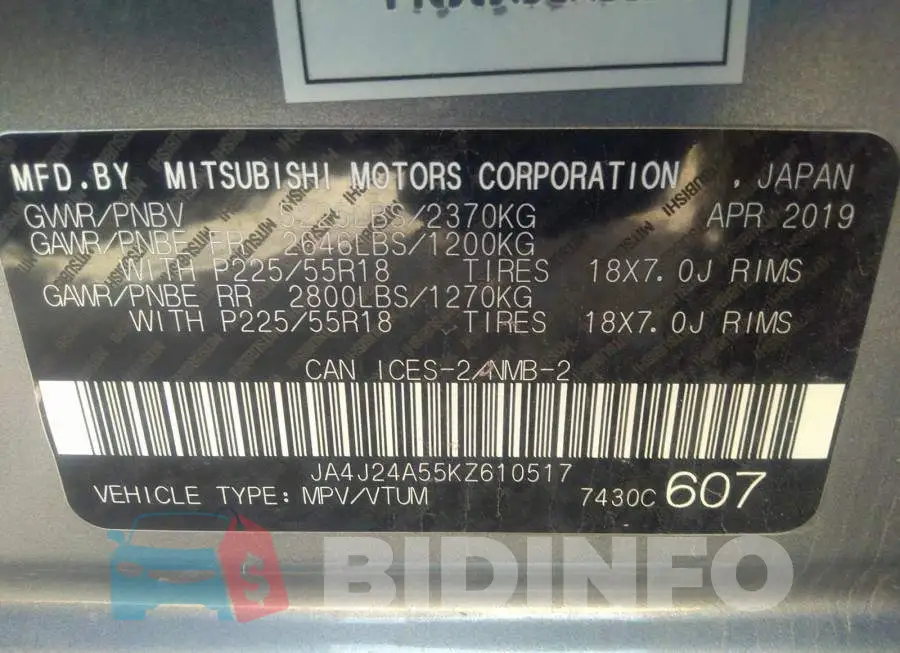 JA4J24A55KZ610517 Photo# 9