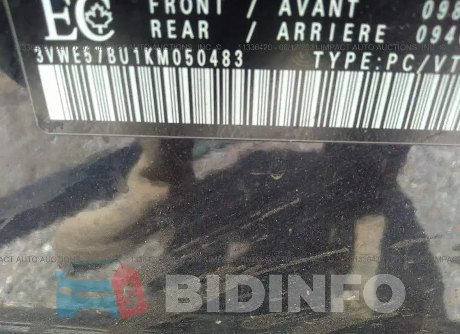3VWE57BU1KM050483 Photo# 9