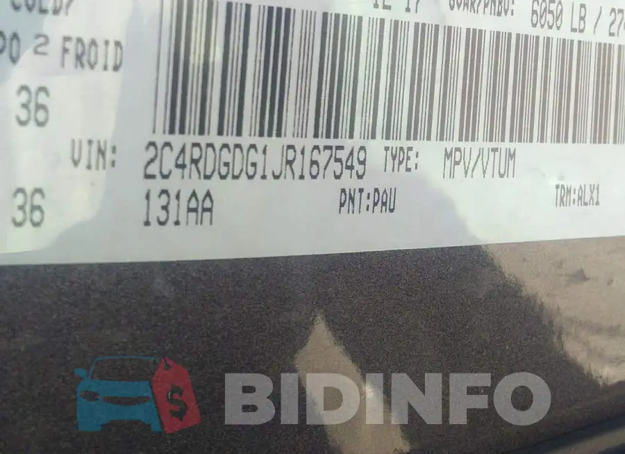 2C4RDGDG1JR167549 Photo# 9