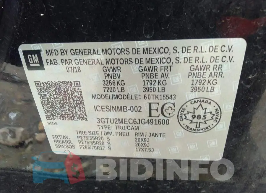 3GTU2MEC6JG491600 Photo# 9