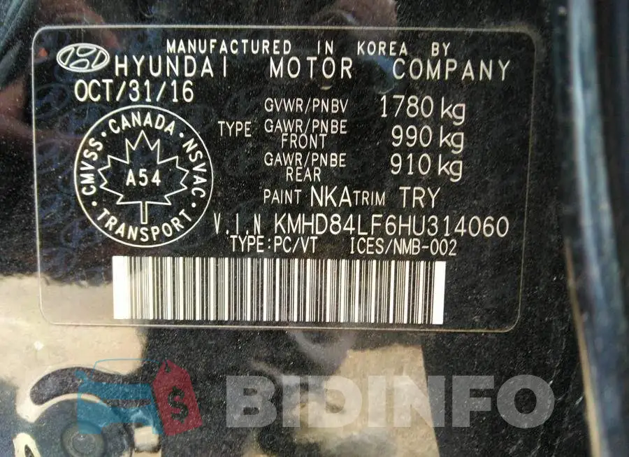 KMHD84LF6HU314060 Photo# 9