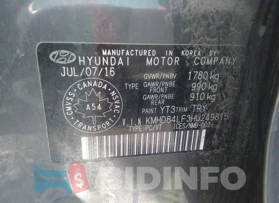 KMHD84LF3HU249815 Photo# 9