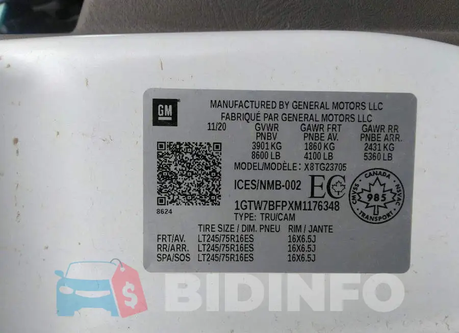 1GTW7BFPXM1176348 Photo# 9