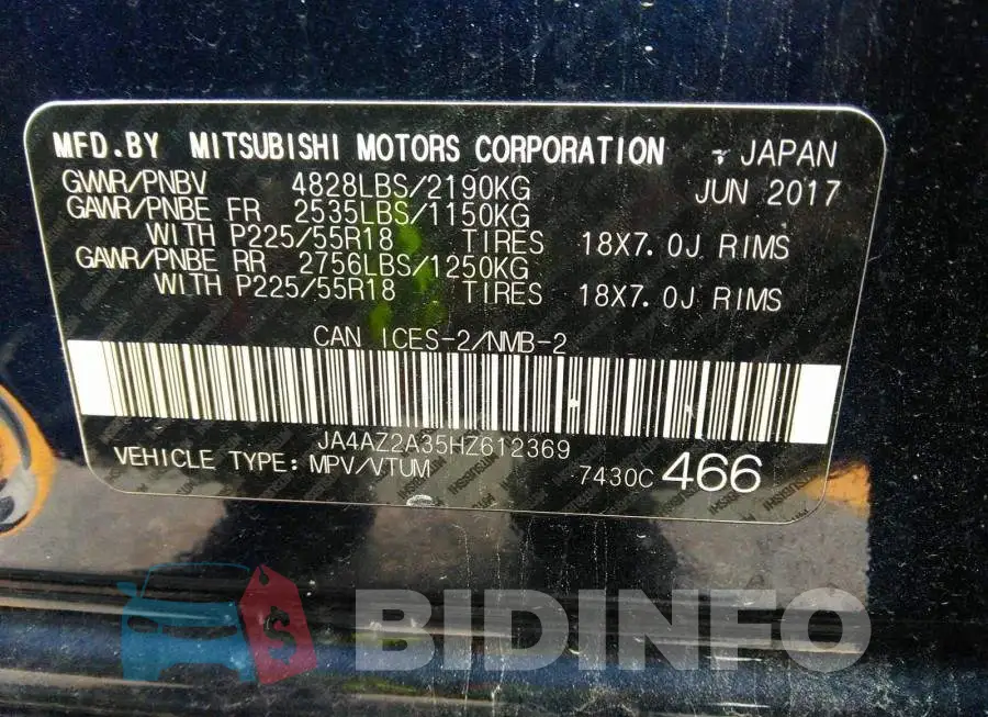 JA4AZ2A35HZ612369 Photo# 9