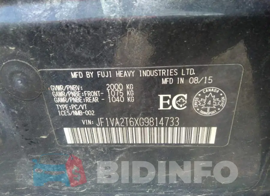 JF1VA2T6XG9814733 Photo# 9