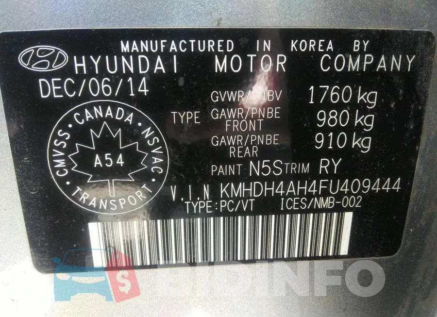 KMHDH4AH4FU409444 Photo# 9