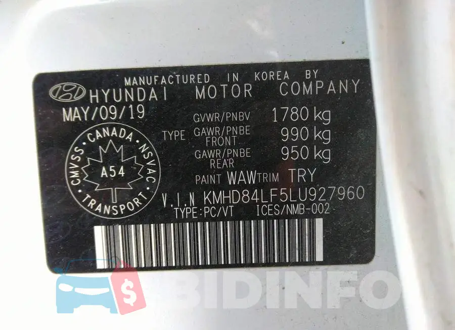 KMHD84LF5LU927960 Photo# 9