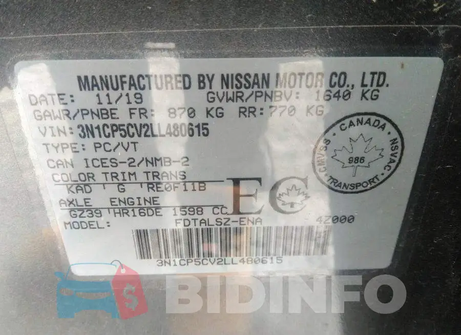 3N1CP5CV2LL480615 Photo# 9