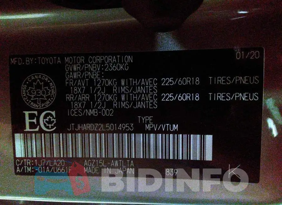 JTJHARDZ2L5014953 Photo# 9