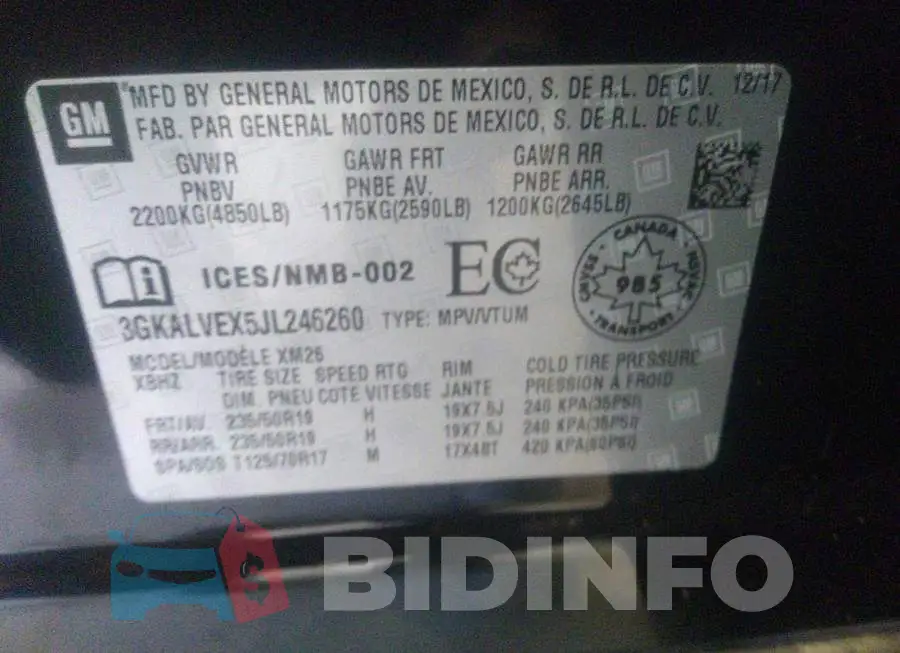 3GKALVEX5JL246260 Photo# 9