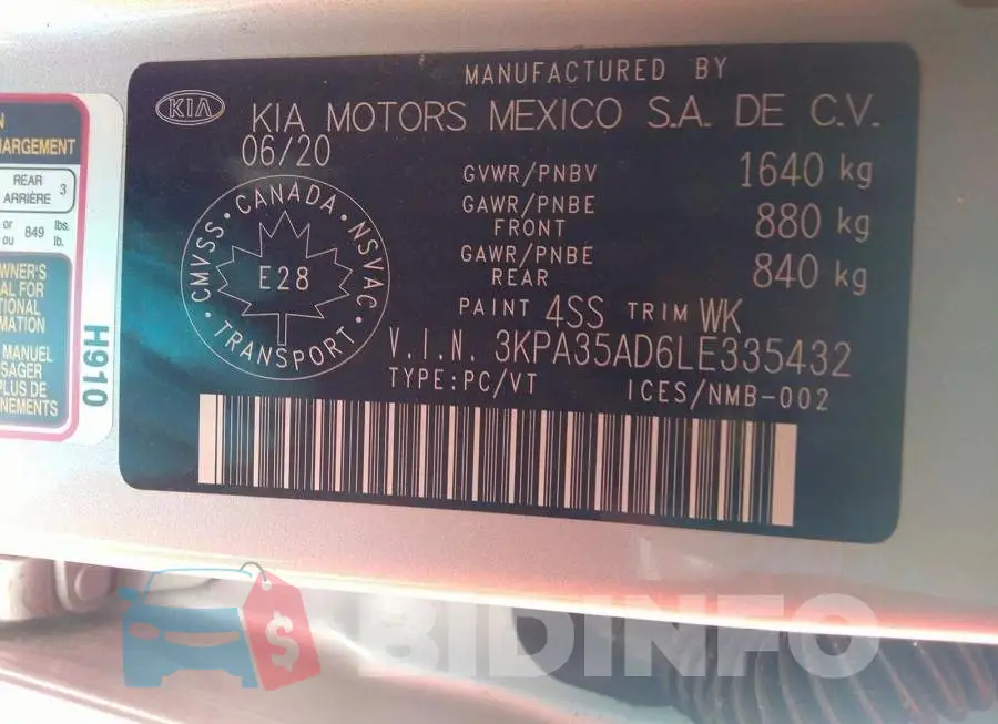 3KPA35AD6LE335432 Photo# 9