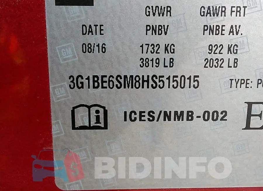 3G1BE6SM8HS515015 Photo# 9