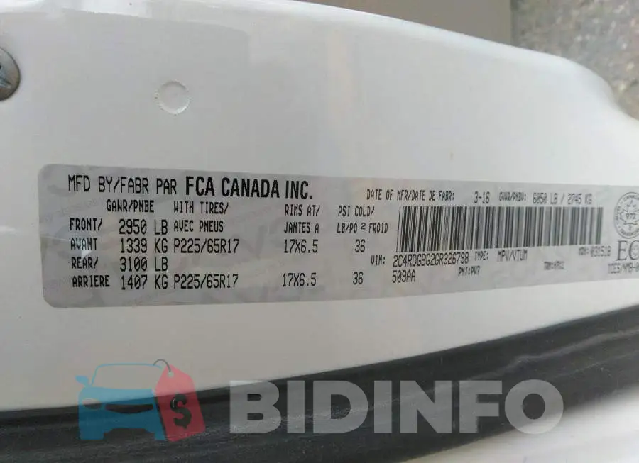 2C4RDGBG2GR326798 Photo# 9