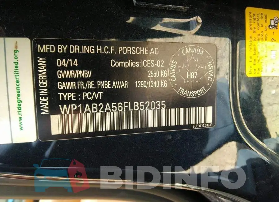 WP1AB2A56FLB52035 Photo# 9