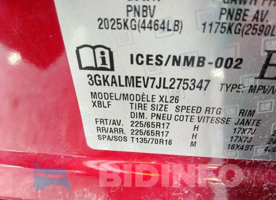 3GKALMEV7JL275347 Photo# 9