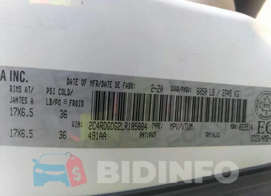 2C4RDGDG2LR185884 Photo# 9