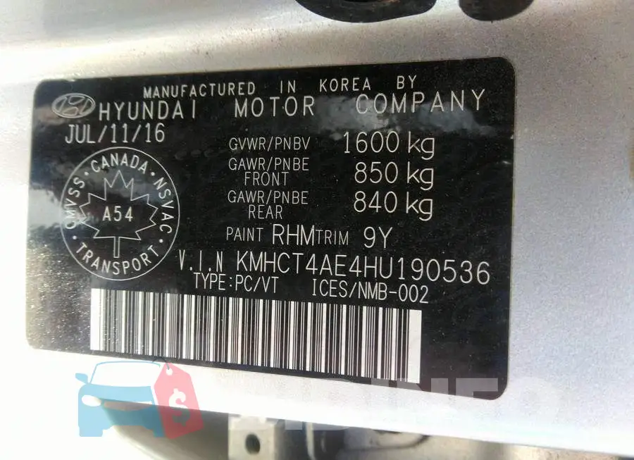 KMHCT4AE4HU190536 Photo# 9