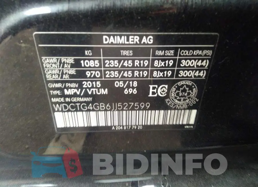 WDCTG4GB6JJ527599 Photo# 9