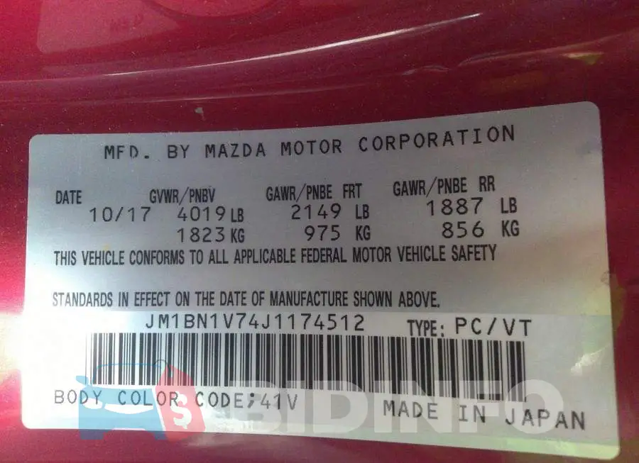 JM1BN1V74J1174512 Photo# 9