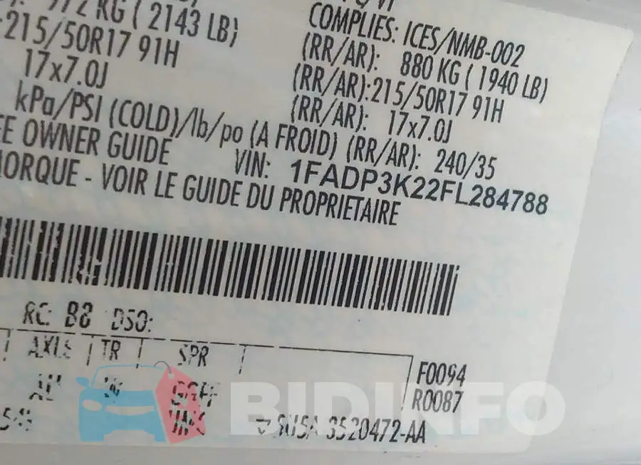 1FADP3K22FL284788 Photo# 9